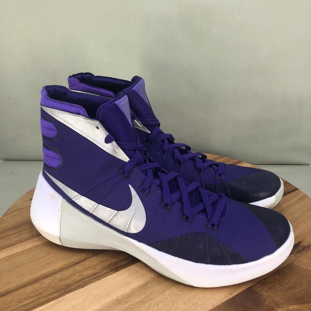 Nike Hyperdunk 2015 Purple Silver Basketball Shoes Mens Size 12 High Top